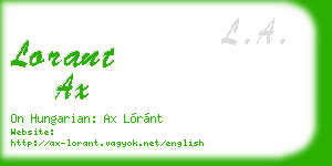 lorant ax business card
